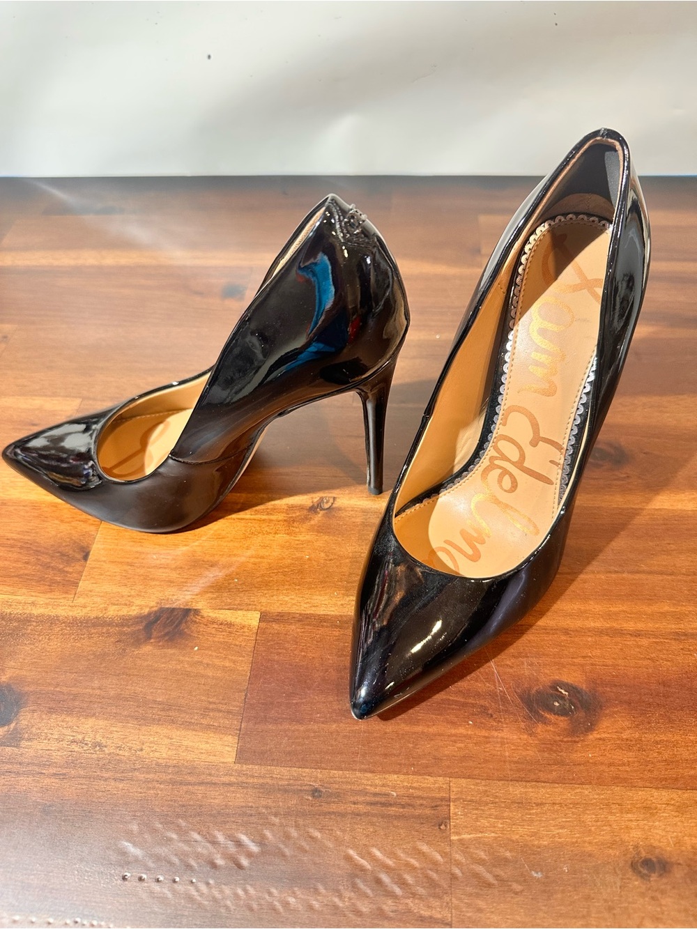 Sam Edelman Black Patent Pointed Toe Pumps